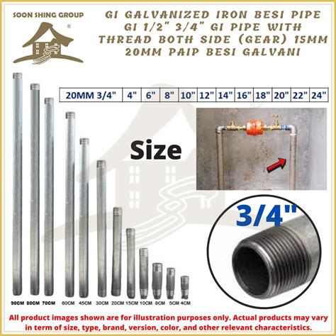 GI Galvanized Iron Besi Pipe Gi 1 2 3 4 GI Pipe With Thread Both Side