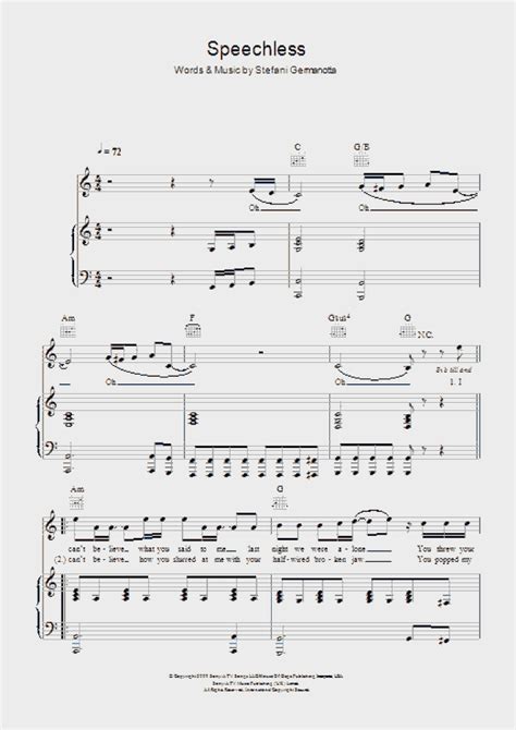 Speechless Piano Sheet Music Onlinepianist