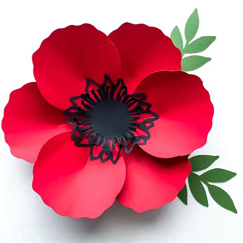 SVG DXF PNG Petal 60 Poppy Paper Flowers Template Cricut Silhouette ...