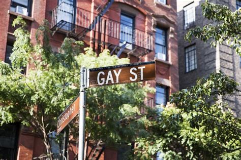 Gay Street Sign In New York United States Stock Photo Image Of Orientation Outdoors 99896982