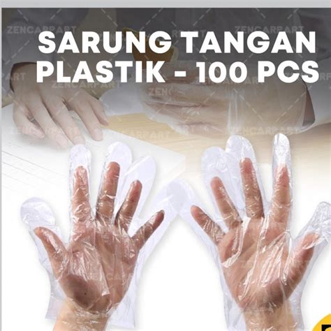 Jual Sarung Tangan Plastik Sekali Pakai Isi 100 Disposable Plastic