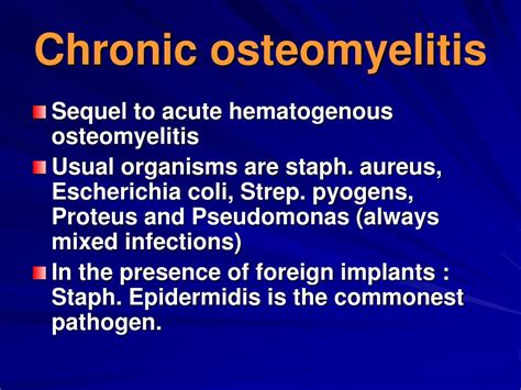 Ppt Bone Infection Osteomyelitis Powerpoint Presentation Free