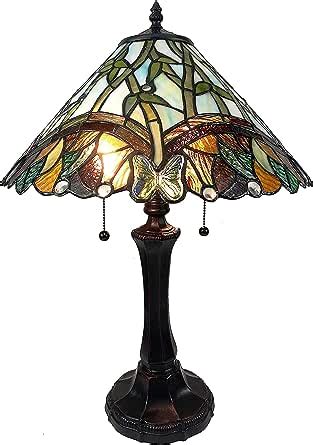 Amora Vintage Tiffany Table Lamp Vines And Butterflies Table Night