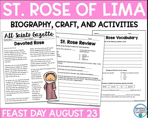 St. Rose of Lima Biography & Activities - Etsy