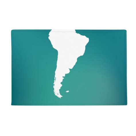 South America Continent Outline Map Ground Mat Non Slip Floor Bathroom