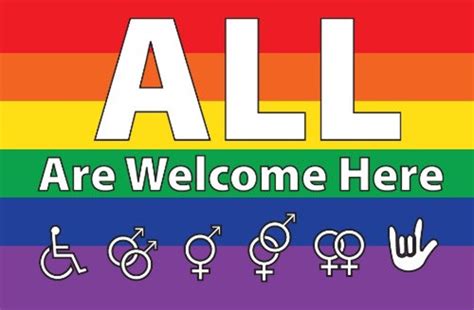 GAY PRIDE ALL Welcome Here Rainbow Flag Glossy Poster Picture Photo Print Etsy