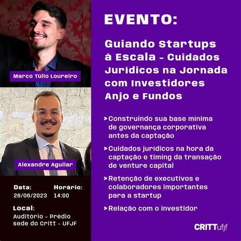 Critt promove Workshop sobre cuidados jurídicos investidores anjo e