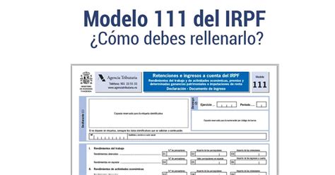 Modelo 111 del IRPF Cómo debes rellenarlo EPAE