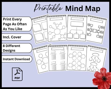 Printable Mind Map, Brainstorming, Printable Template, Digital Planner ...