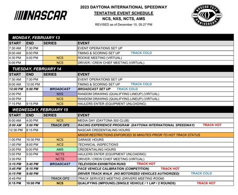 Daytona 500 2024 Schedule Of Events Calendar - Nicky Anabella