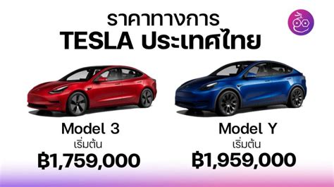 ราคาทางการ Tesla Model 3 Tesla Model Y ประเทศไทย Evmod