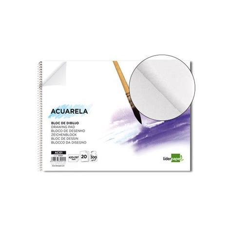 BLOC DESSIN LIDERPAPEL ACUARELA ESPIRAL 297X420MM 10