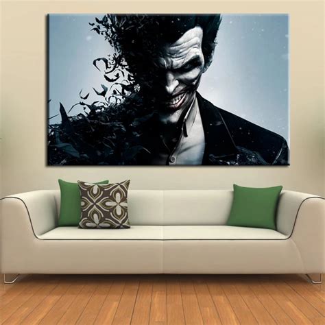 Wall Art Canvas Movie Poster Batman Joker Poster Print On Canvas Home