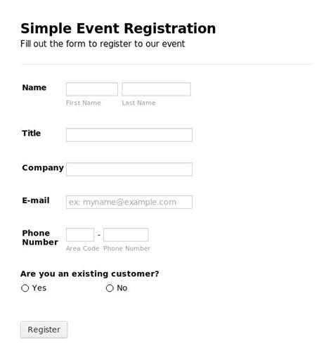 Registration Form Template