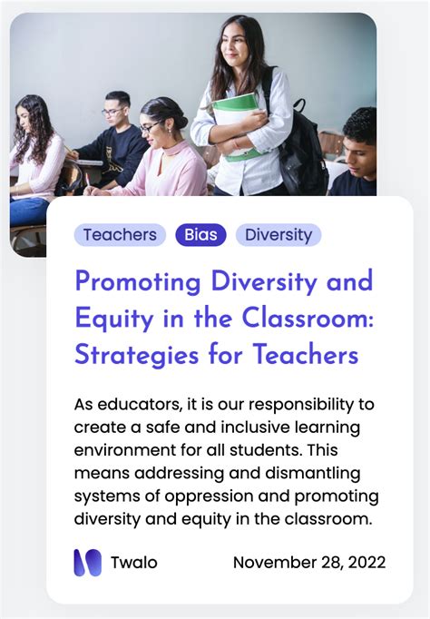 Promoting Diversity And Equity In The Classroom Strategies For