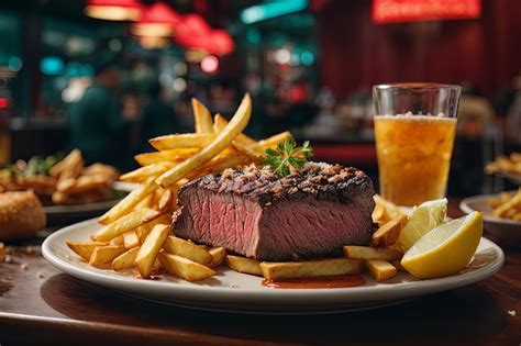 Premium AI Image | Sensory Delight A Journey through Steak Frites Parad