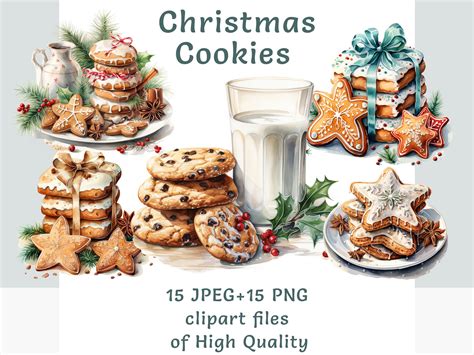 Watercolor Gingerbread Cookies Clipart 15 High Quality JPEG Etsy