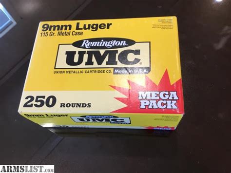 Armslist For Sale Remington Umc 9mm 250 Rounds Of 115 Go Metal Case Ammo