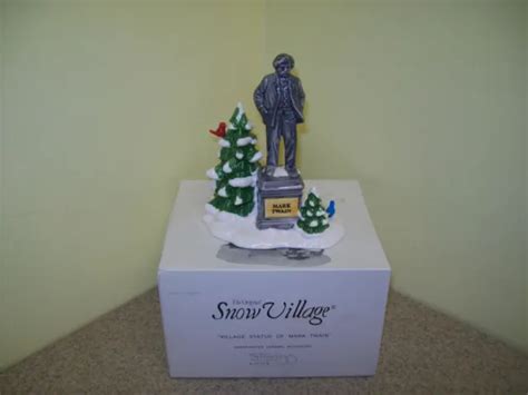 DEPT 56 THE Original Snow Village 1989 Village Statue Of Mark Twain