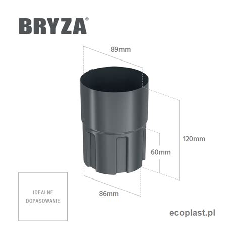 BRYZA STAL ocynk Złączka rury 90mm mufa ECOPLAST