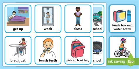 Visual Timetable Getting Ready For School Boys