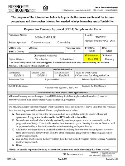 Fillable Online What Is A Request For Tenancy Approval Rfta Fax