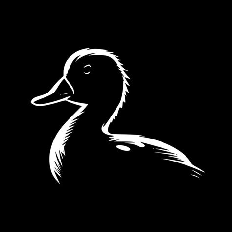 Premium Vector Duck Black And White Vector Illustration