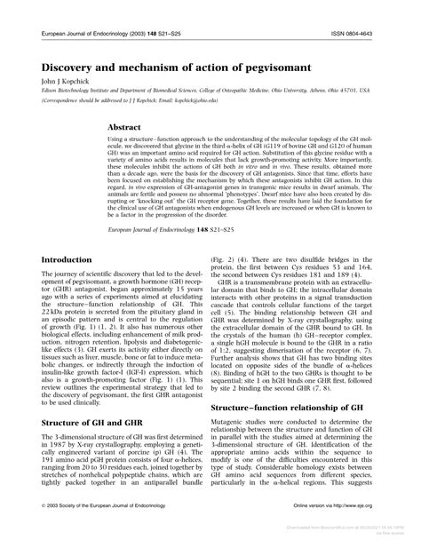 Discovery and Mechanism of Action of Pegvisomant - DocsLib