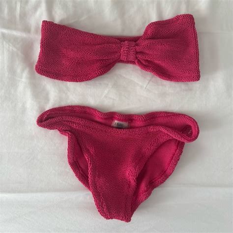 Hunza G Swim Hunza G Twistfront Seersucker Bandeau Bikini Poshmark
