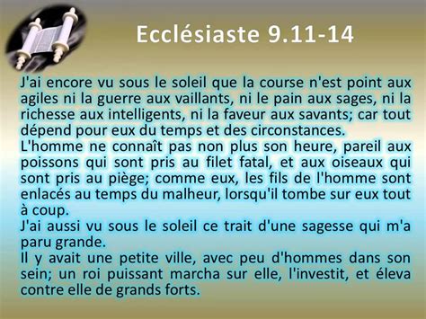 21 Le livre de l Ecclésiaste chap 09 Texte déroulant et l audio vidéo