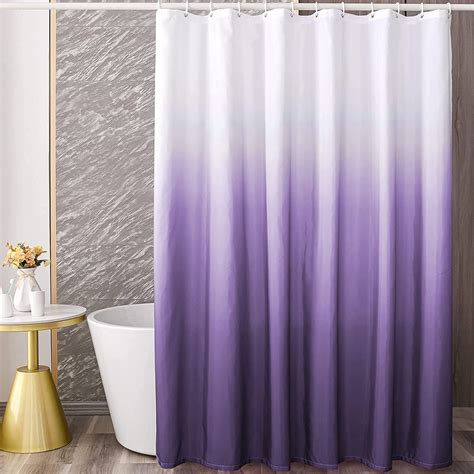 Ombre Dark Purple Shower Curtain Sets For Bathroom Accessories Fabric