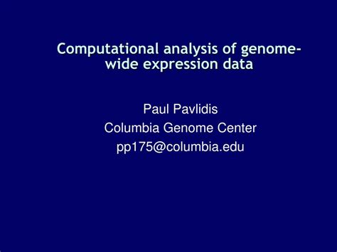 Ppt Computational Analysis Of Genome Wide Expression Data Powerpoint