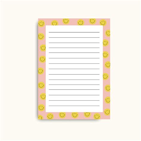 To Do Notepad Cute Memo Pad Smiley Face Notepad Desk Pad Etsy