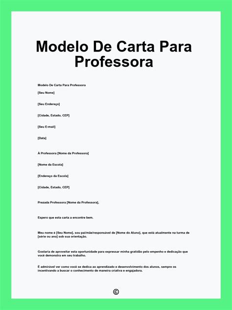 Ideia De Carta Para Professora - Modelo De Carta Para Professora
