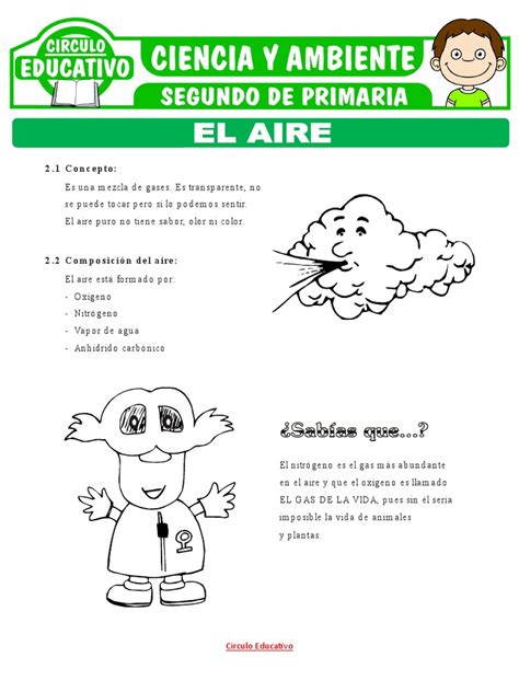 El Aire Y Su Composicion Para Segundo De Primaria Pdf