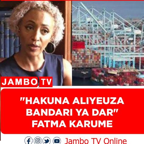 Jambo TV On Twitter Hakuna Aliyeuza Bandari Ya Ya Dar Es Salaam