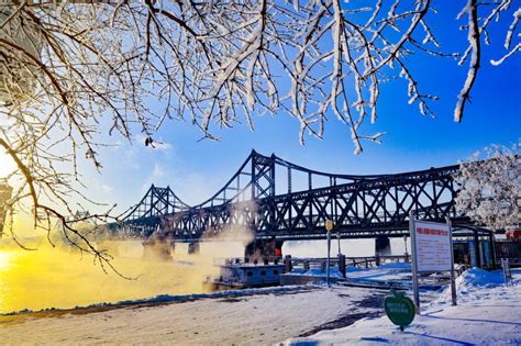 Echanting Rime Covers Dandong In A Shimmering Silver Blanket