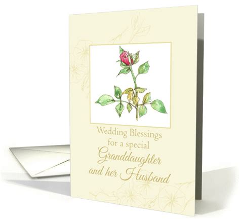 Wedding Congratulations Granddaughter And Husband Watercolor Card