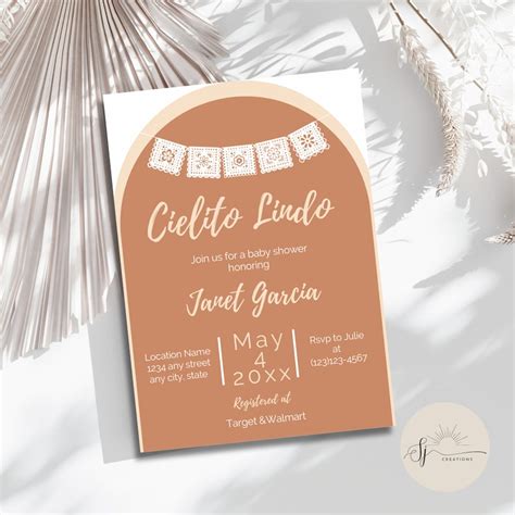 Cielito Lindo Baby Shower Invitation Baby Shower Invite Boho Digital