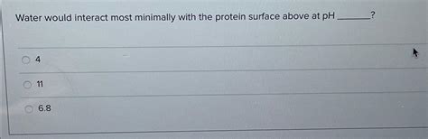 Solved Water would interact most minimally with the protein | Chegg.com