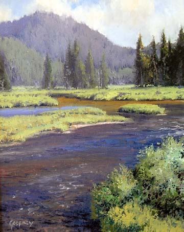 Yellowstone River By Michael Godfrey Water Painting Oil Painting