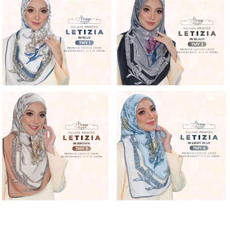 Promosi Bawal Premium Chiffon Crepe Square Ariani Printed Sq Letizia