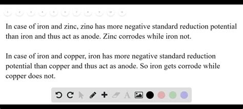 SOLVED:If a sample of iron and a sample of zinc come into contact, the zinc corrodes but the ...