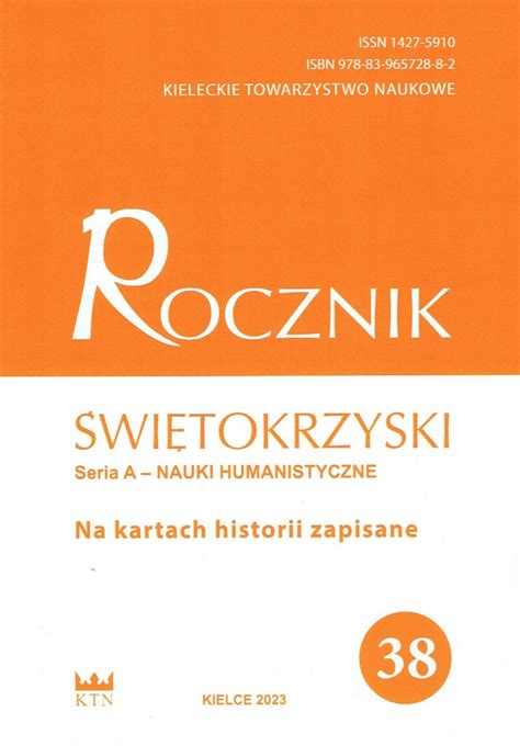 Rocznik Wi Tokrzyski Seria A Nauki Humanistyczne Nr Kieleckie