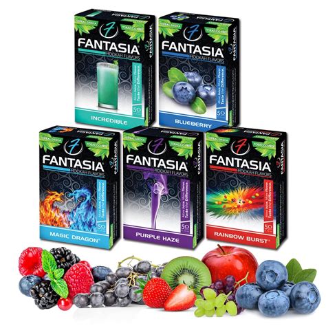 Fantasia Hookah Shisha Flavors Tobacco Nicotine Free Berry Variety