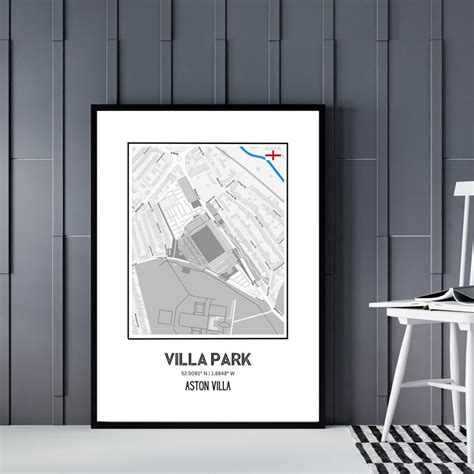 Aston Villa Stadium Print, Villa Park, Map Print ,stadium Wall Art ...