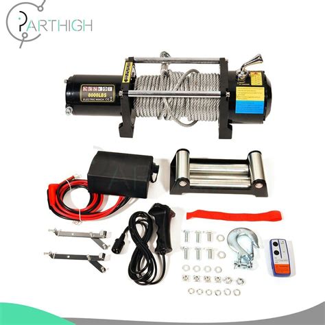 Electric Recovery Winch Lbs M Steel Cable Rope Truck Trailer V