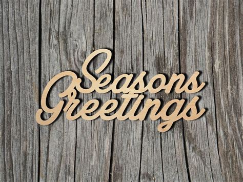 Season S Greetings Wood Sign Multiple Sizes Laser Cut Unfinished Wood