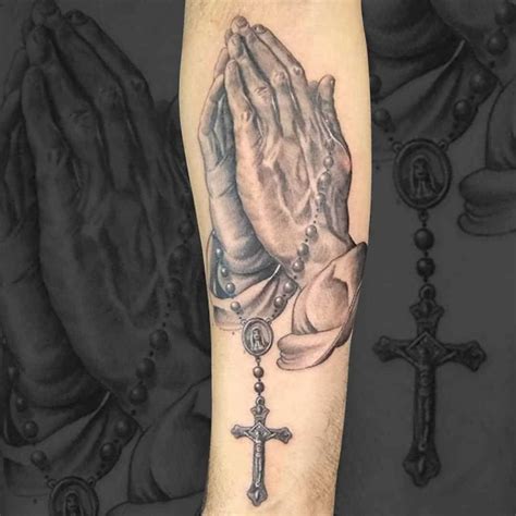 22 Best Praying Hands Holding Cross Tattoo Ideas