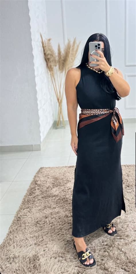Vestido Com Lenço Na Cintura - Vestido preto com lenço na cintura | Vestido com cinto na cintura ...